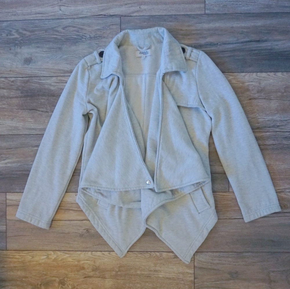 Charlotte russe xs cream sweater jacket